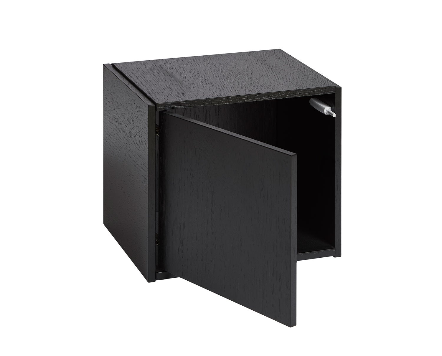 Woud-Bricks-Cube-Door-Left-Black