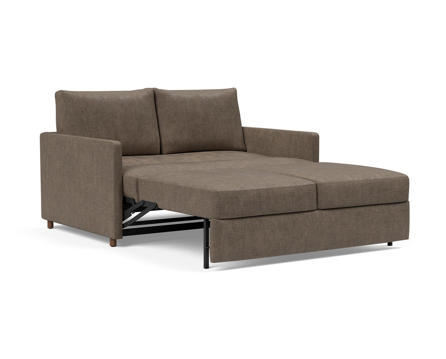 Neah Bäddsoffa 140 med Slim armstöd i tyget 411 Esina Cedar Brown