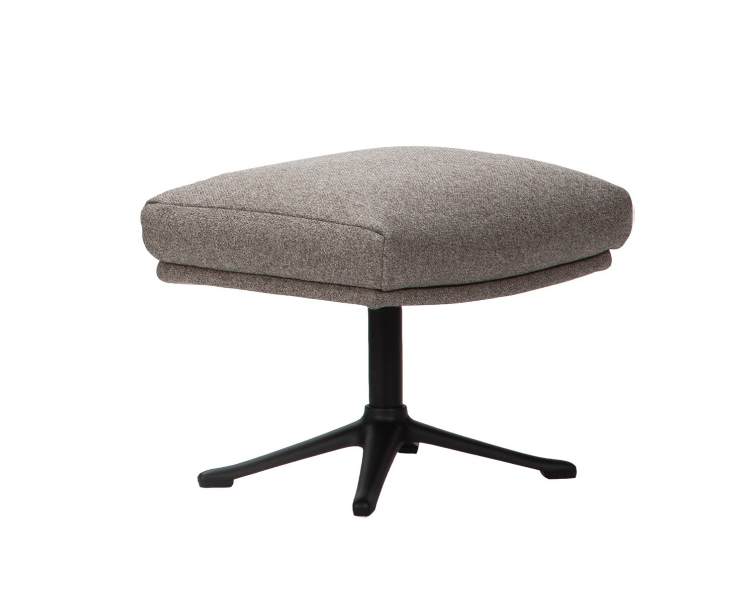 Sini Fotpall i tyget Vallo Gravel Grey med ben i svart aluminium