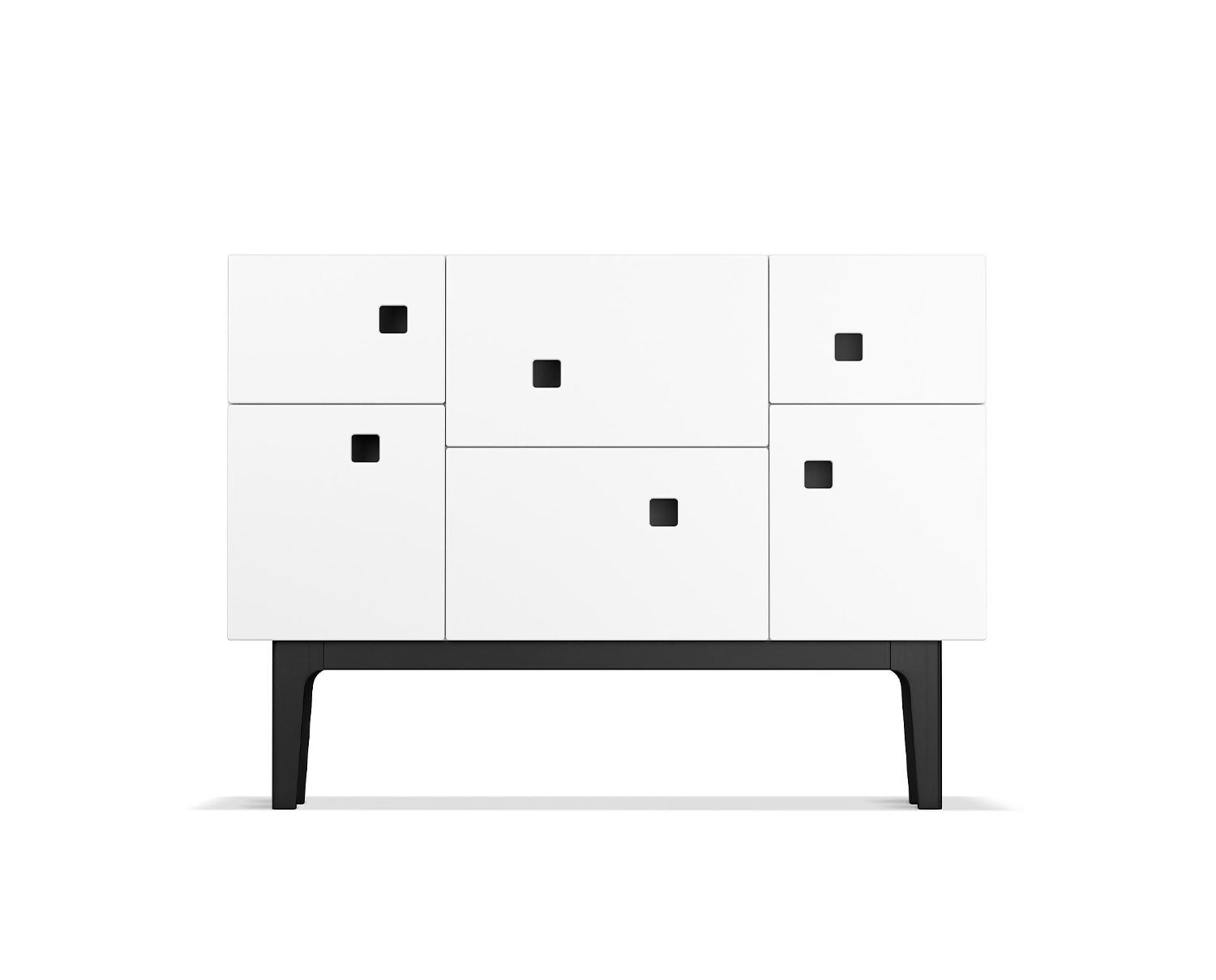 Peep C2 Skåp i färgen Vit med ben i svartlackad ek