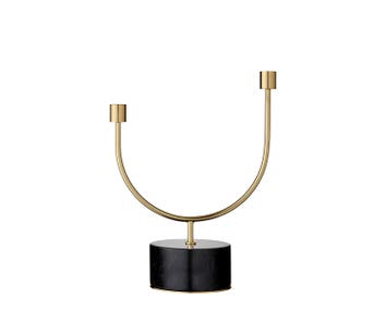 Grasil Ljusstake Svart Marmor / Guld