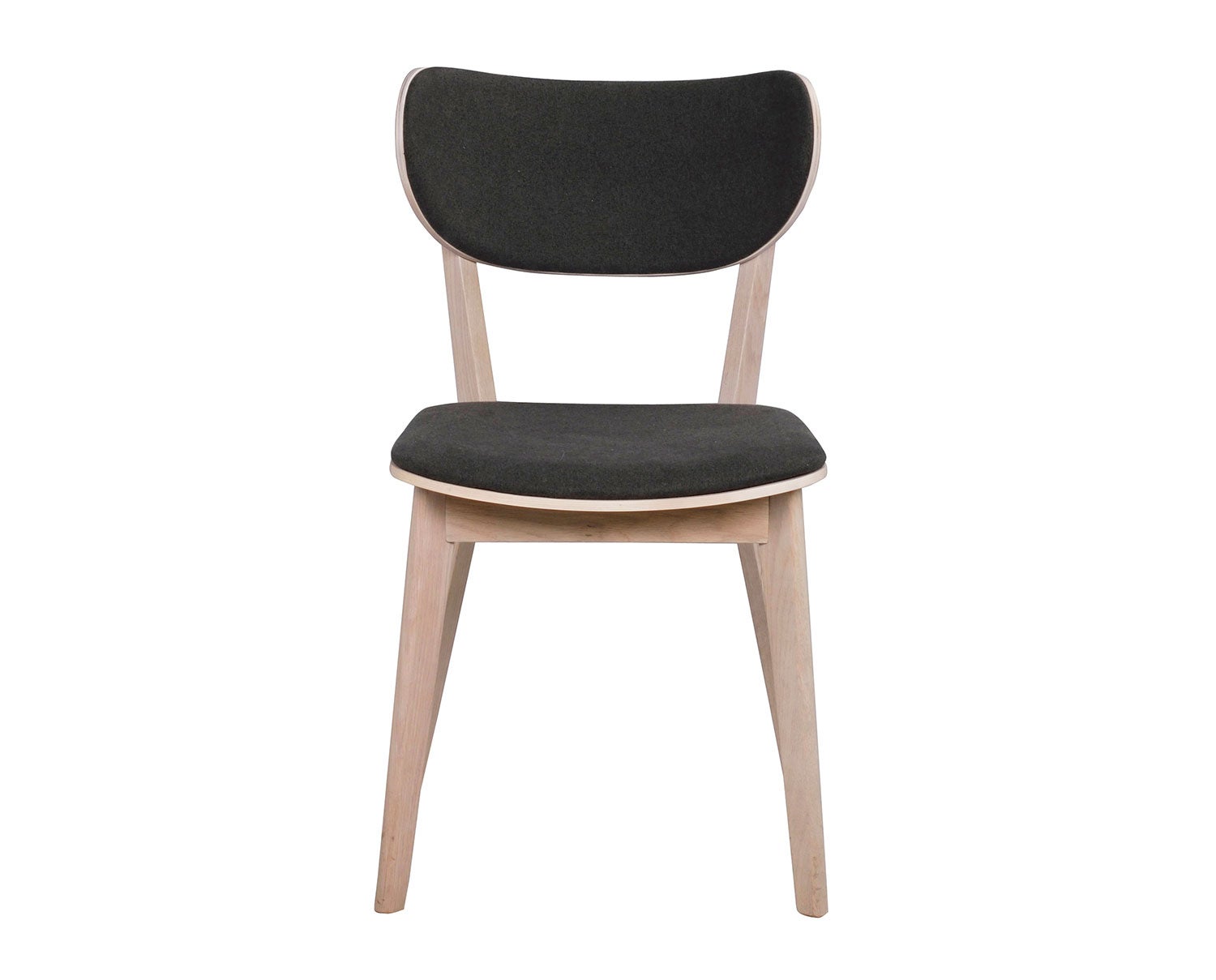 Kato Stol i vitpigmenterad ek med mörkgrått tyg