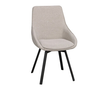Alison stol i beige tyg, svarta metallben