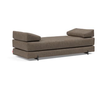 Sigmund Bäddsoffa med svarta metallben i tyget 411 Esina Cedar Brown