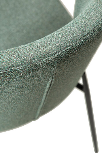 Glam Stol Bouclé Grön Detalj