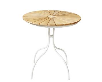Ellen Cafébord Ø80 | Vit / Teak
