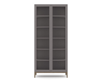 Edge 2.0 Vitrinskåp 2 Dörrar Grey / Burned Walnut