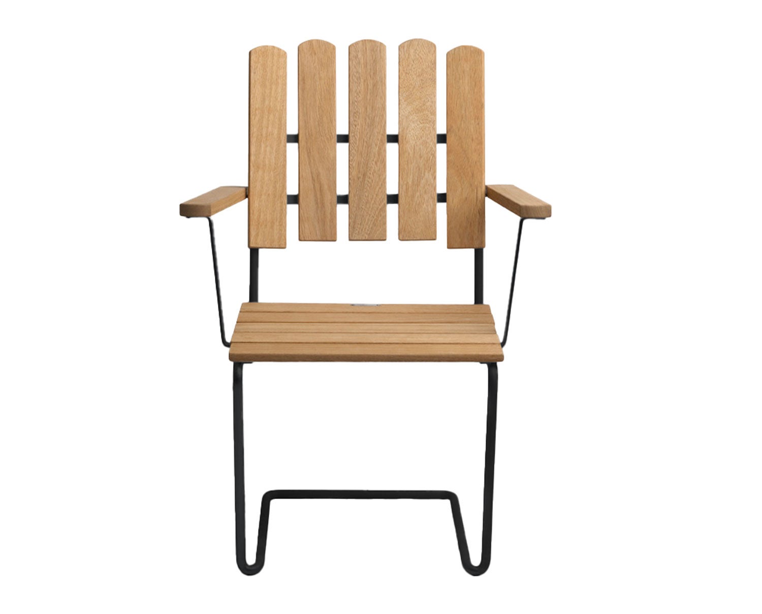 A2 Fåtölj i oljad ek med svart stativ