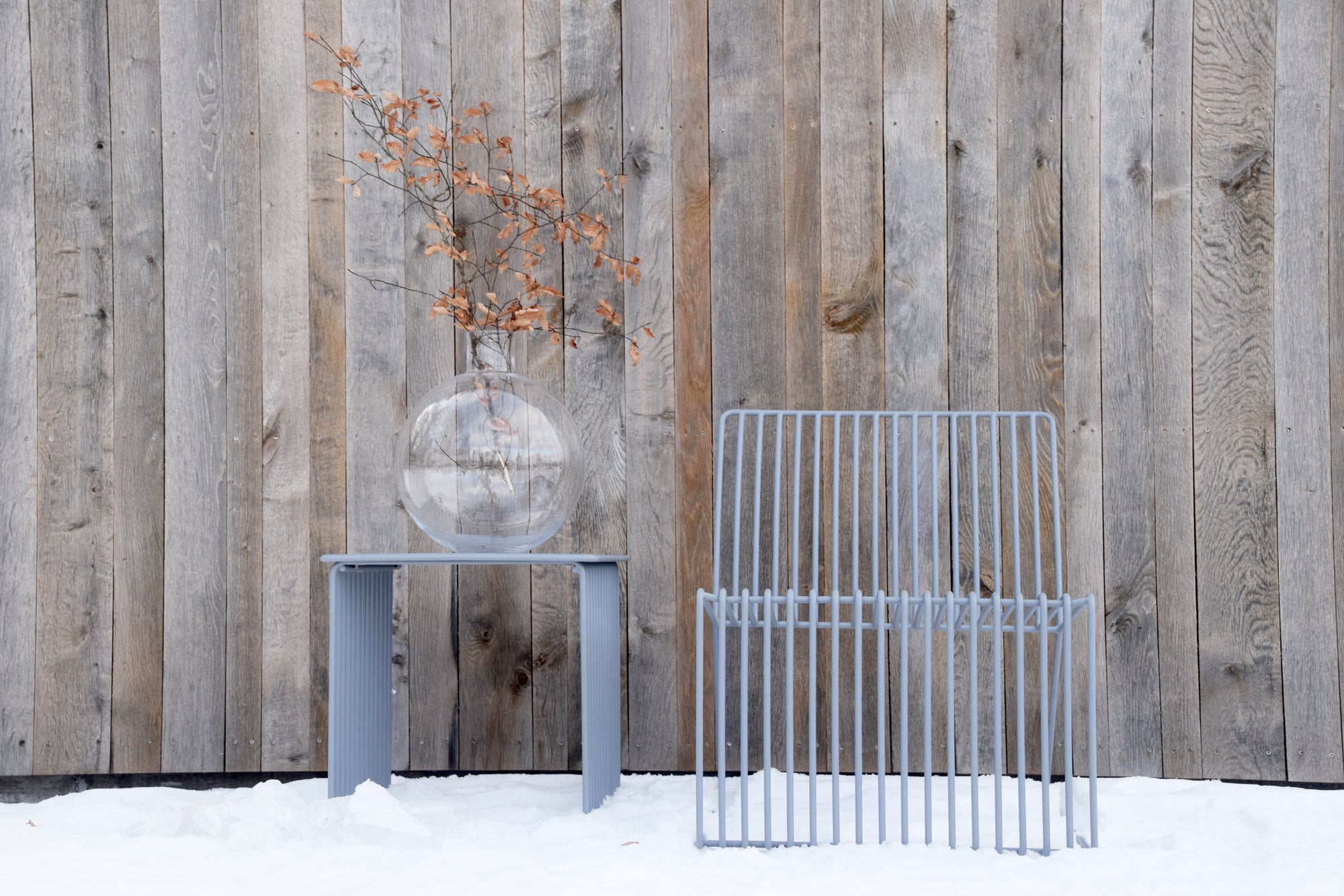 BARR Kvadratbord med Pall Grå