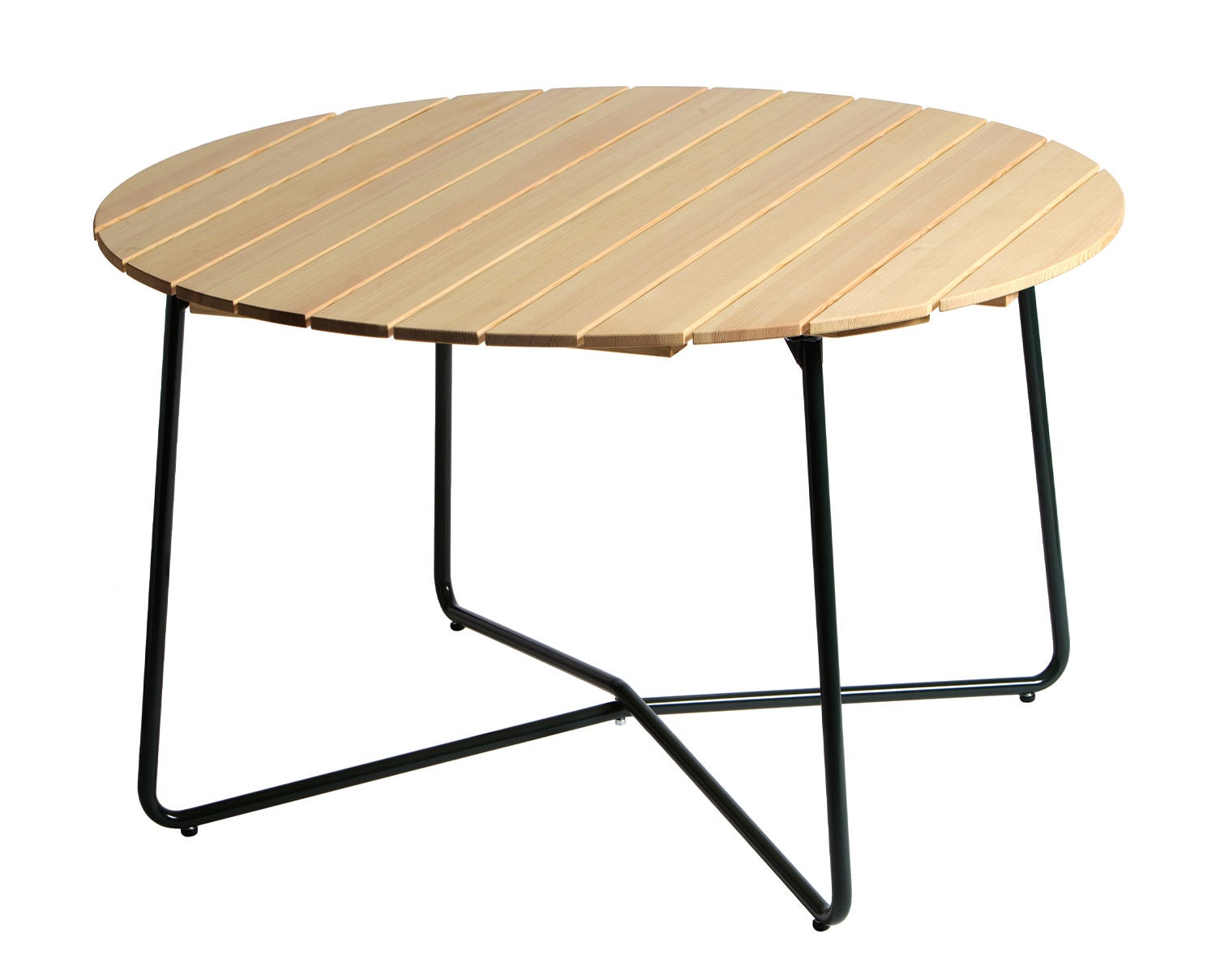 Bord 9A Ø120 i oljad furu med grönt stativ