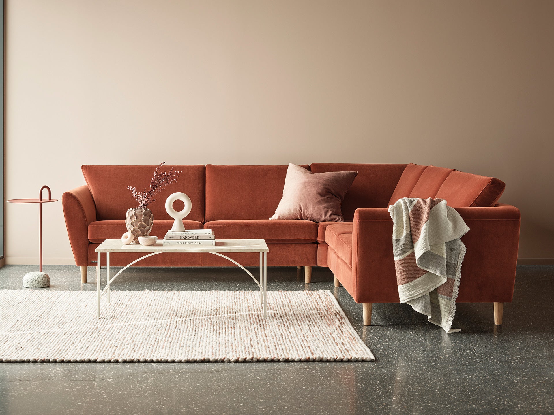 Olivia Hörnsoffa i tyget Abby Rust