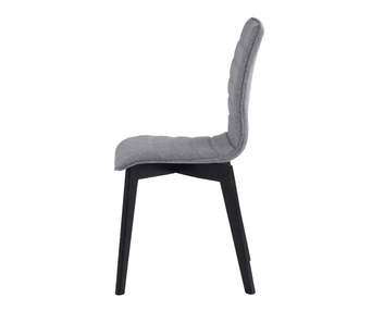 Gracy Stol i svartbetsad ek med ljusgrått tyg