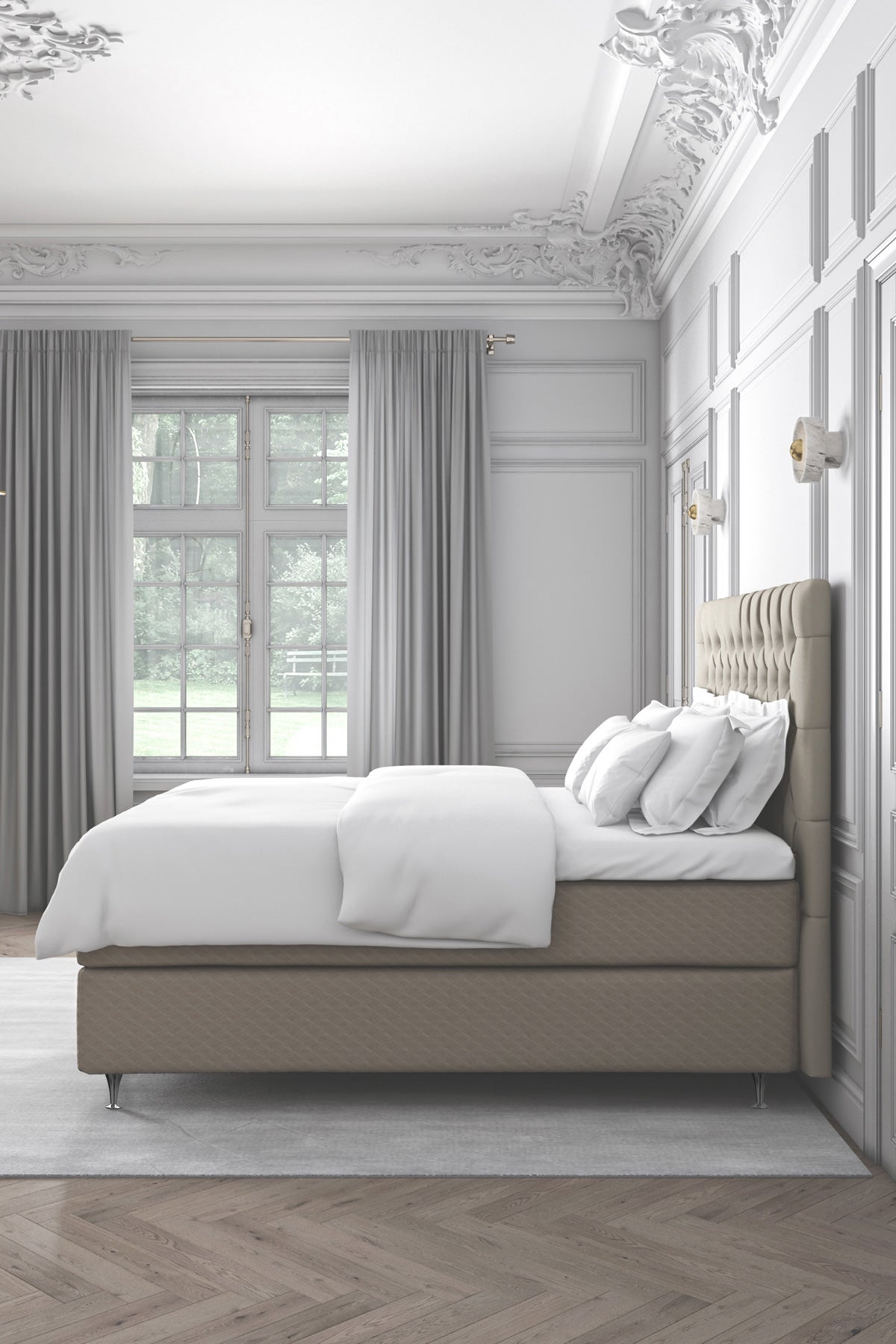 Superior Kontinentalsäng Hög i smakfullt inrett sovrum