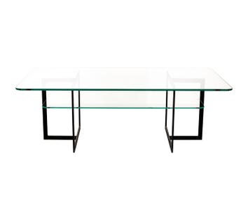 Square Soffbord | Svart/ Glas