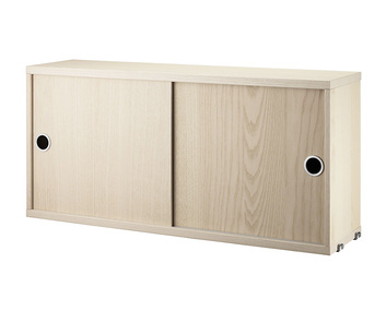 String Skåp med skjutdörrar 78x20 Ask
