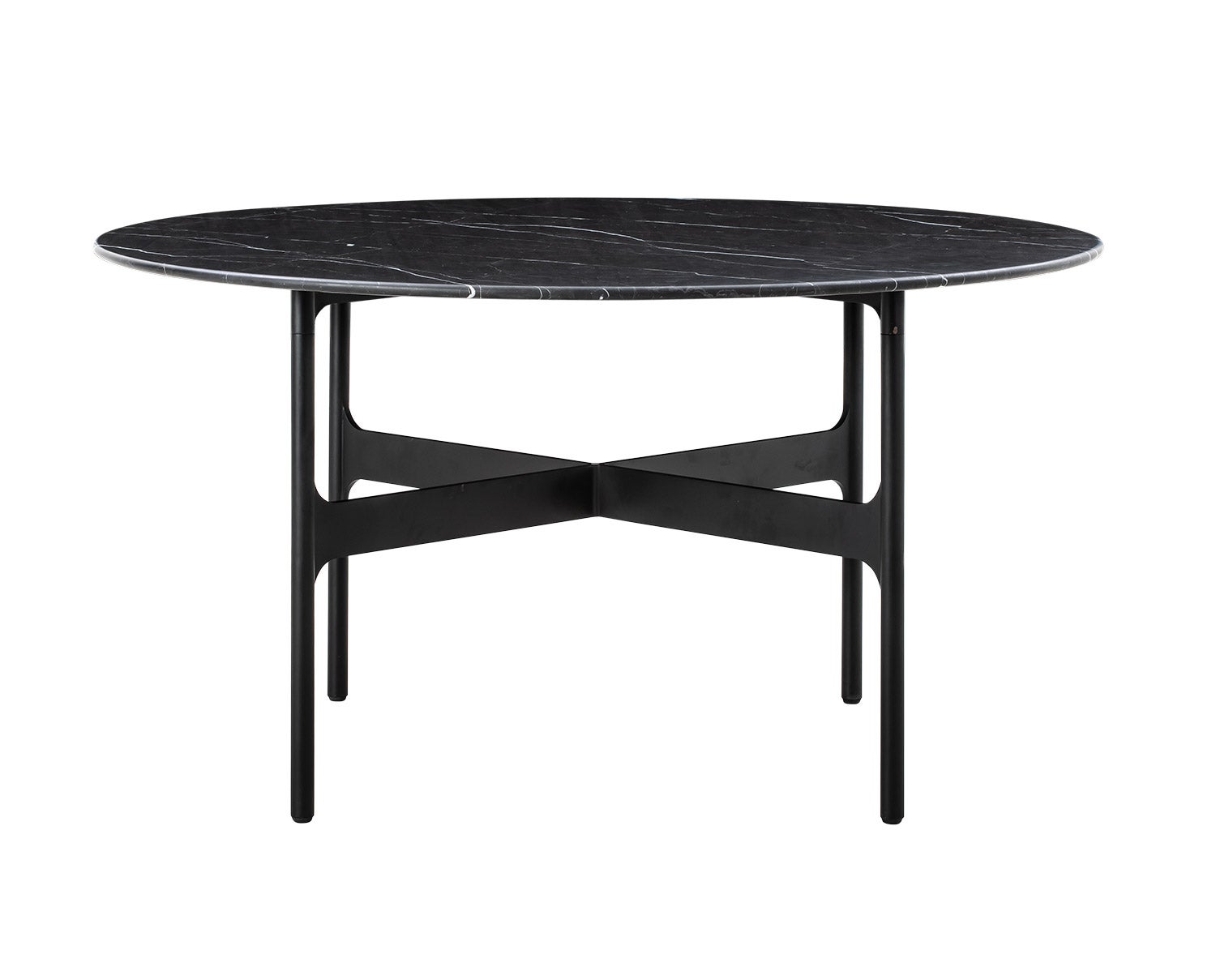 Floema-Matbord-Ø140-Svart-Marmor