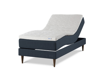 Ställbar Säng Family i tyget Eco Blå med Harmony Softex bäddmadrass