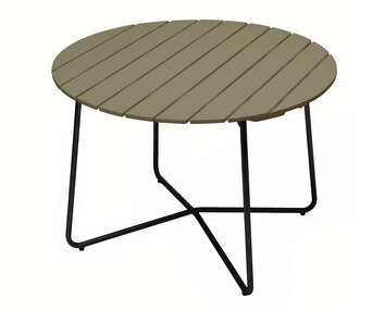 Bord 9A Ø100 i ljusgrön lackad ek med svart stativ