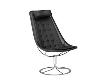 Jetsson 66. Svart nät i rygg och lång dyna i svart läder