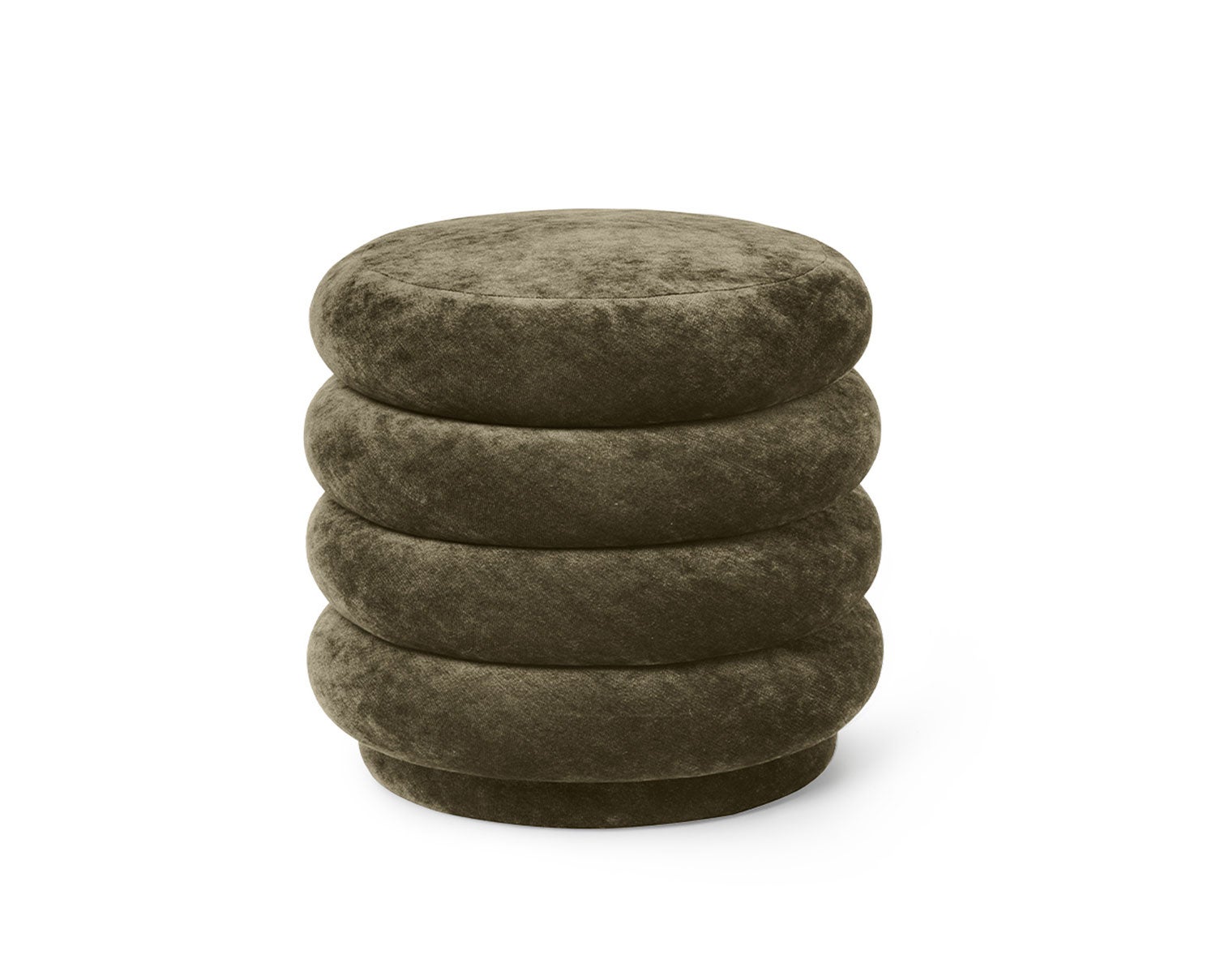 Pouf Round Sittpuff i tyget Faded Velvet Forest