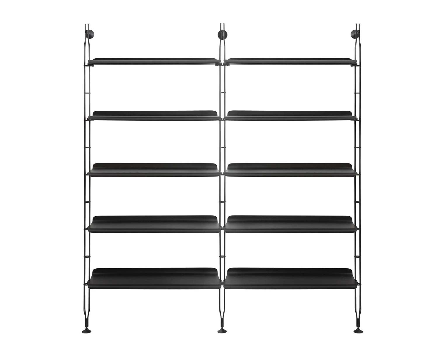 Adam Wood Hylla med tio hyllplan och tre gavlar i Black Ash / Black