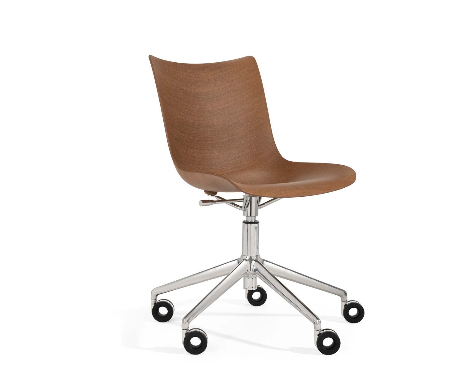 P-WOOD-SC-snurr-DARK-chrome-Kartell