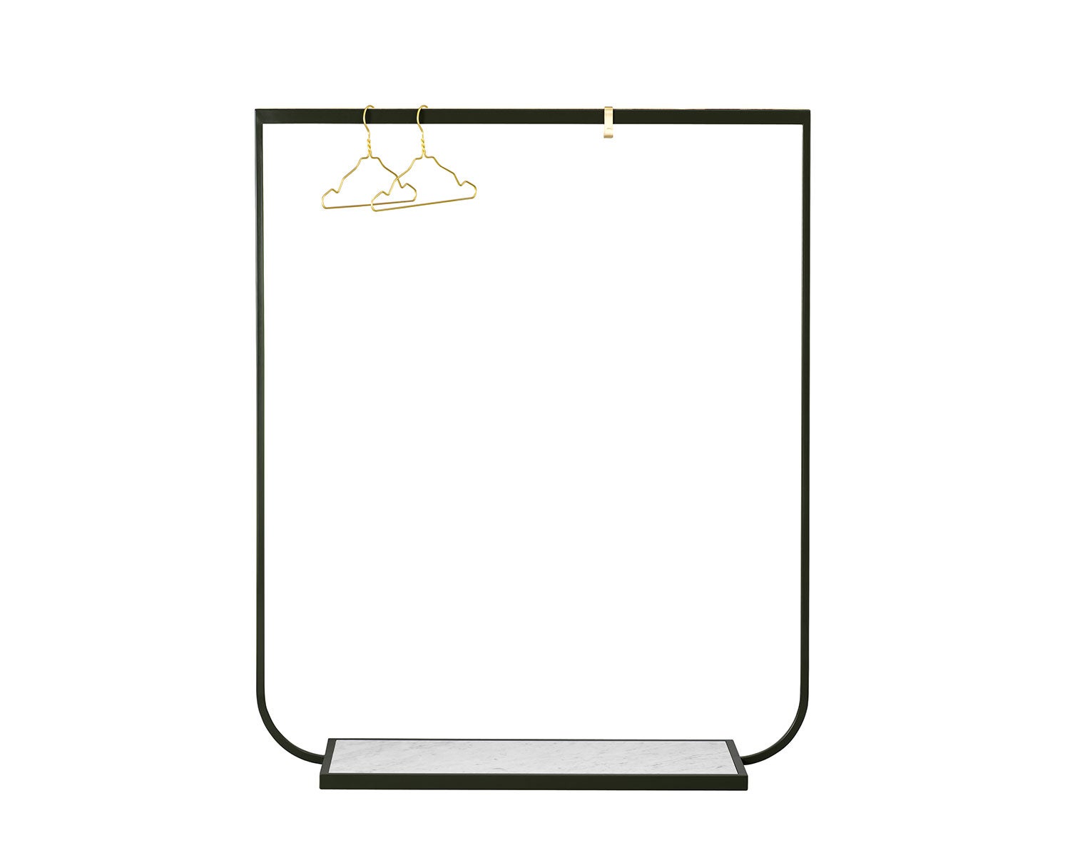 Tati Klädhängare i bredd 130 centimeter i färgen Char Grey med stenskiva i Carrara