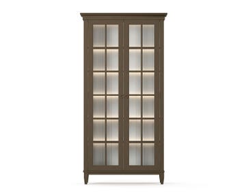 Stockholm Vitrinskåp med två dörrar och glassidor i utförandet Mocha