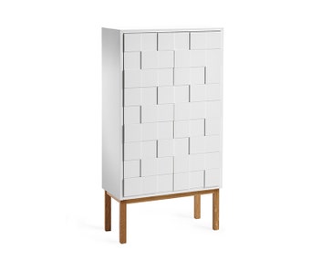 Collect 2010 Skåp Högt Vit / Oljad Ek