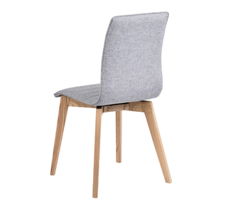 Gracy Stol | Tyg ljusgrå, Vitpigmenterad ek