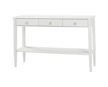 Stockholm 2.0 Avlastningsbord med tre lådor och en hylla i whitewash