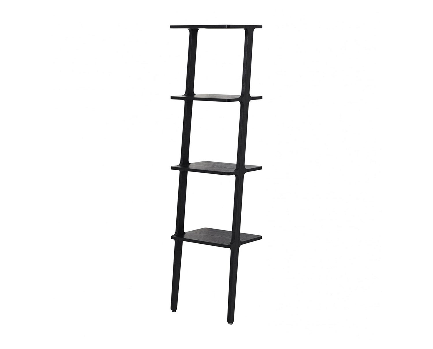 Libri hylla 4 hyllplan Svart Ask