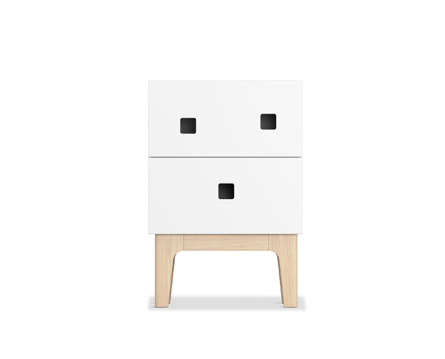 Peep S1 Sängbord i färgen Vit med ben i vitpigmenterad ek