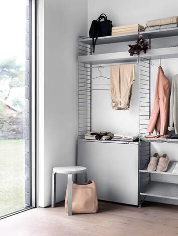String Inspiration Garderob / Walk in Closet Grå
