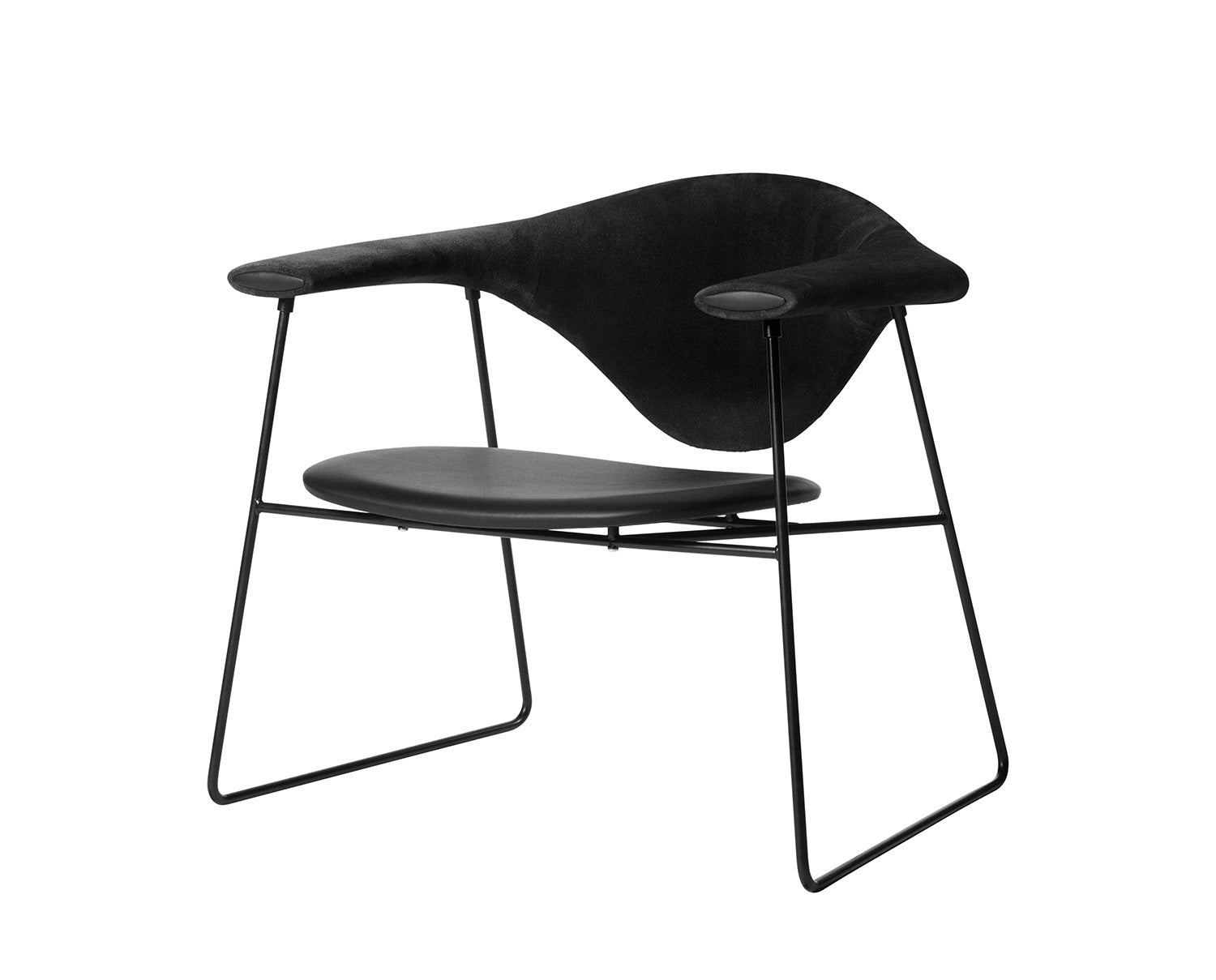 Masculo loungefåtölj Suede svart läder