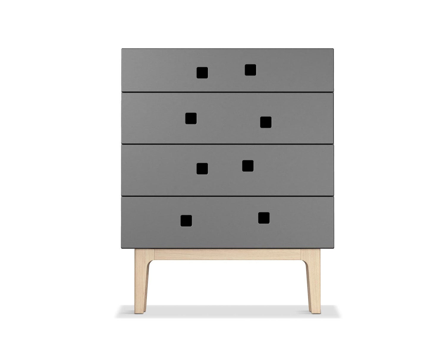 Peep B3 Byrå i färgen Grå med ben i vitpigmenterad ek
