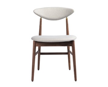 Gent stol Amerikansk valnöt, antik mässing, tyg Dedar Sinequanon 009 Nacre