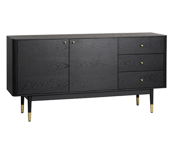 Fenwood Sideboard svart med två dörrar och tre lådor. 