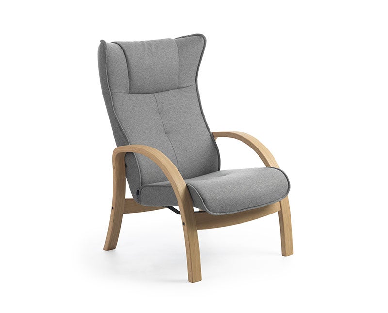 Easy Fåtölj i vitoljad ek klädd i Sheford Ljusgrå
