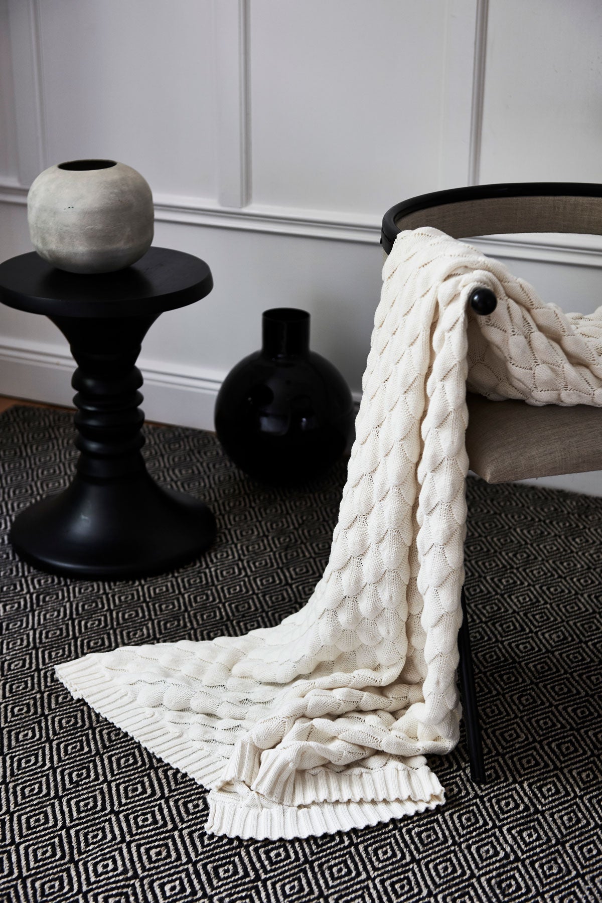 Miljöbild Gems pläd vit från Classic Collection