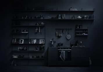 String hyllplan svartbetsad ask
