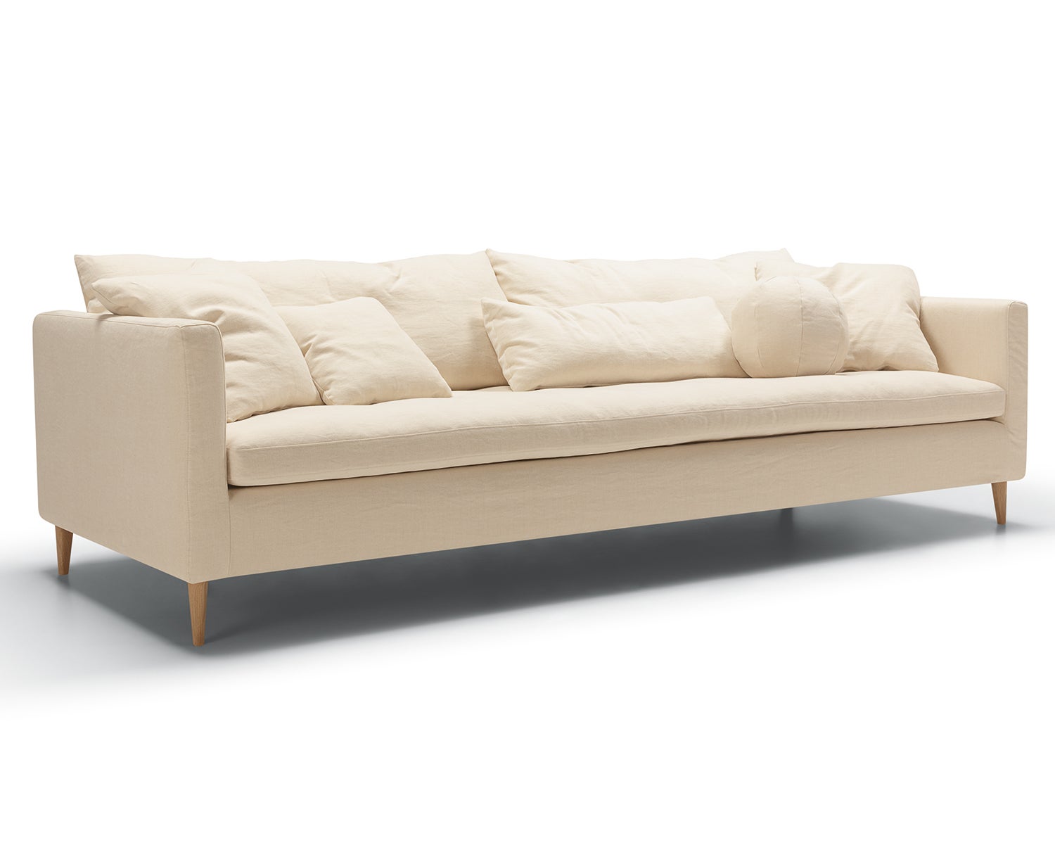 Sits Lill beige soffa 4-sitss LCV i tyg Caleido 1419 Natural
