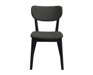 Kato Stol | Svart ek, mörkgrått tyg