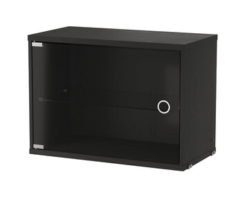 String Skåp med glasdörr i svartbetsad ask