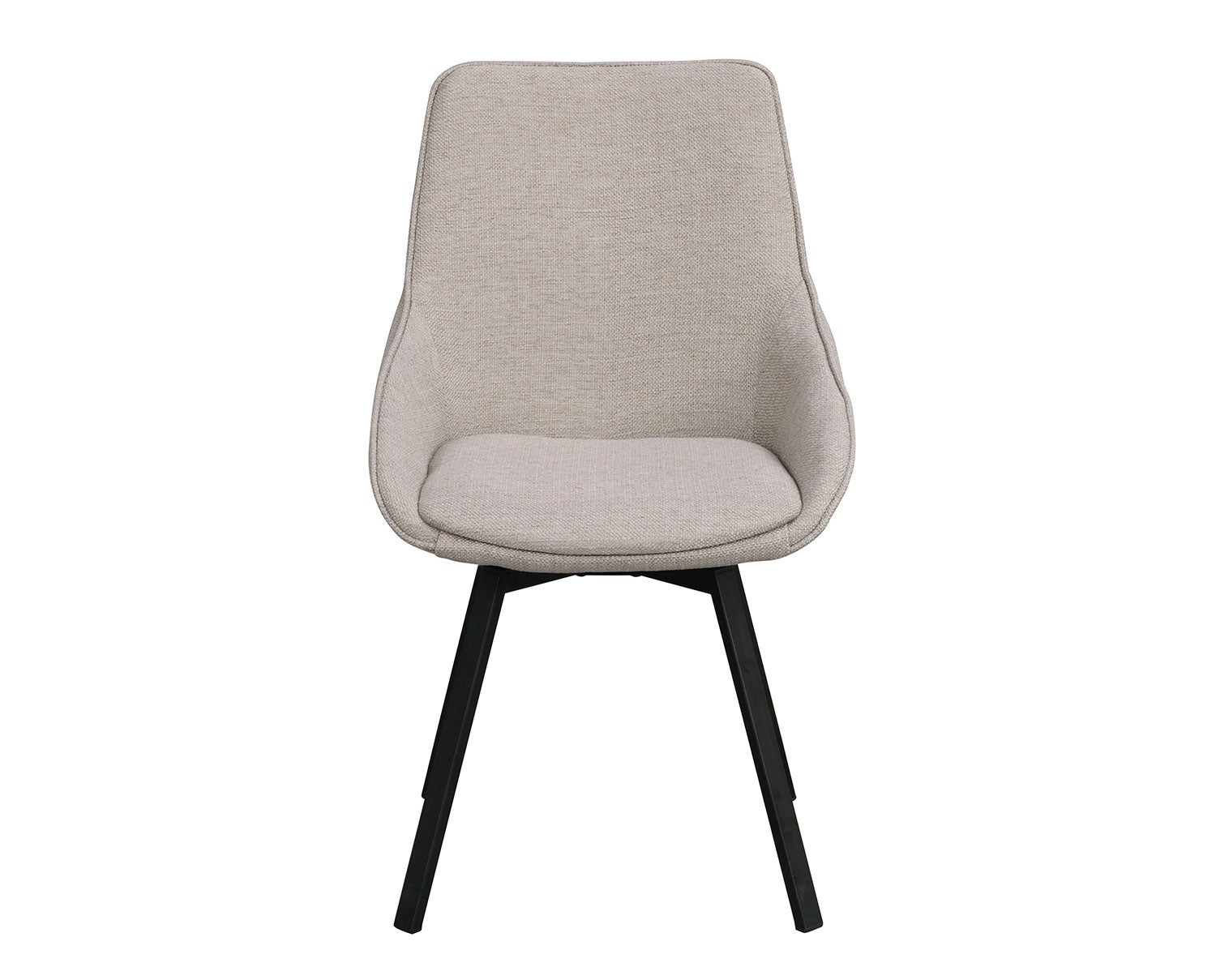 Alison stol i beige tyg, svarta metallben