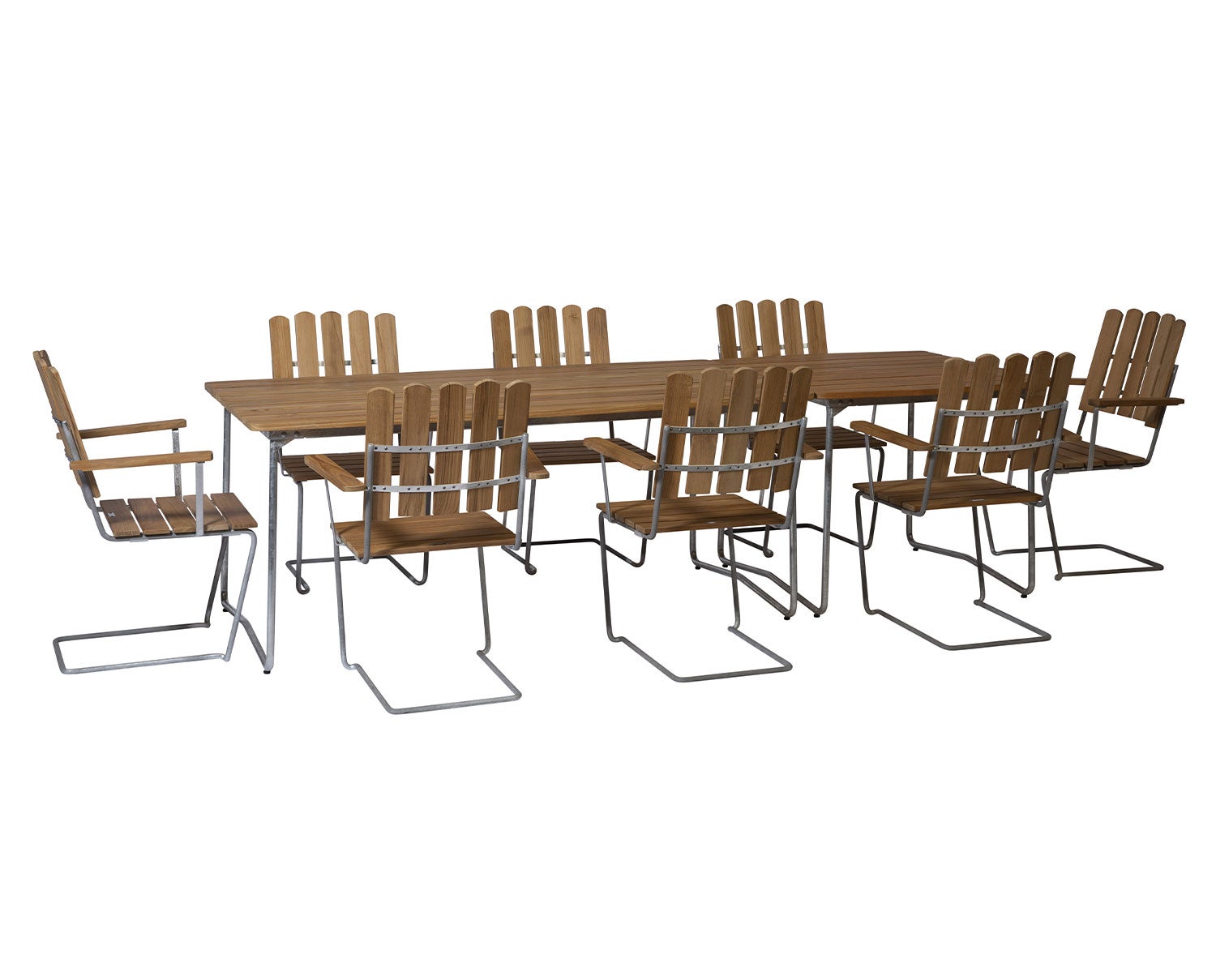 Bord B31 170 + Bord B31 84 + 8 st Fåtölj A2 Matgrupp i teak