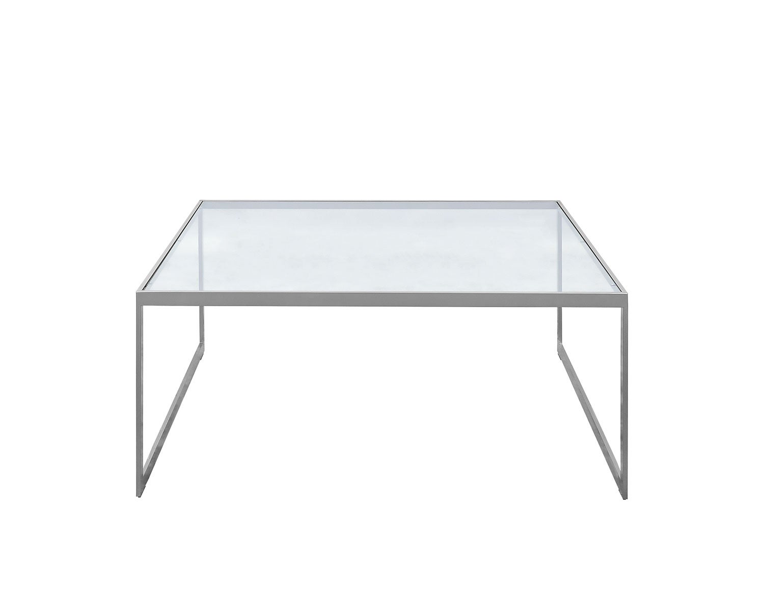 Square Soffbord 102 Silver Grå/ Glas